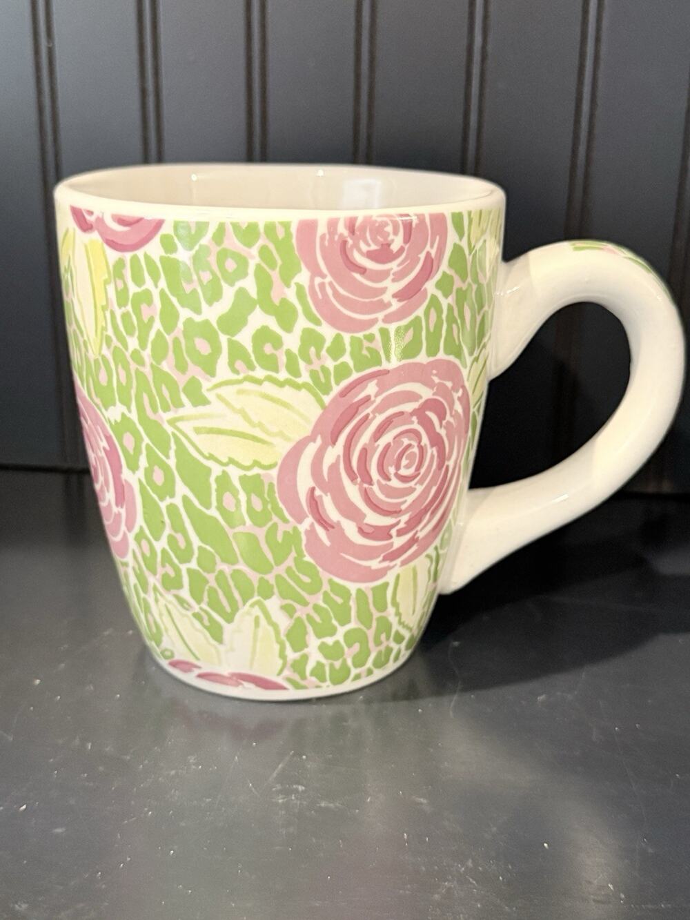 27 oz Blue Harbor Debra Valencia Mia Floral XL Coffee Mug Tea Cup